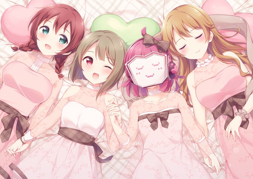 tennoji rina, nakasu kasumi, emma verde, and konoe kanata (love live! and 2 more) drawn by hazuki_(sutasuta)