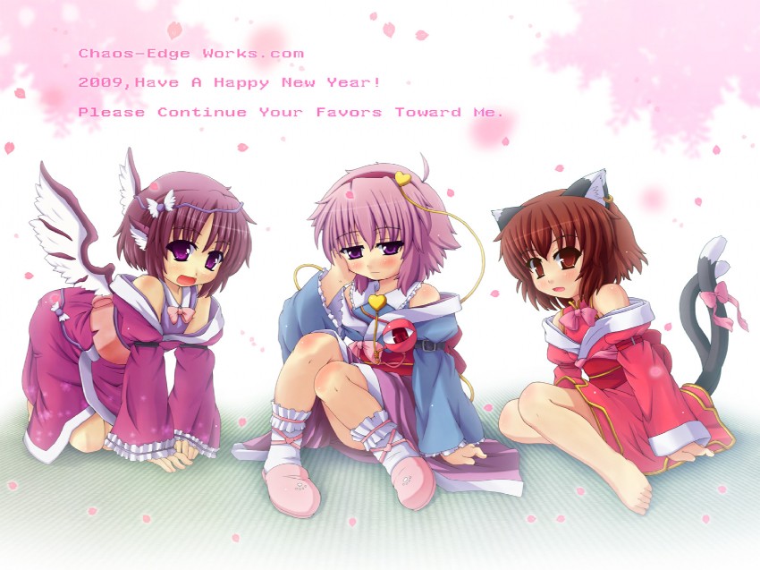 komeiji satori, chen, and mystia lorelei (touhou) drawn by etogami_kazuya
