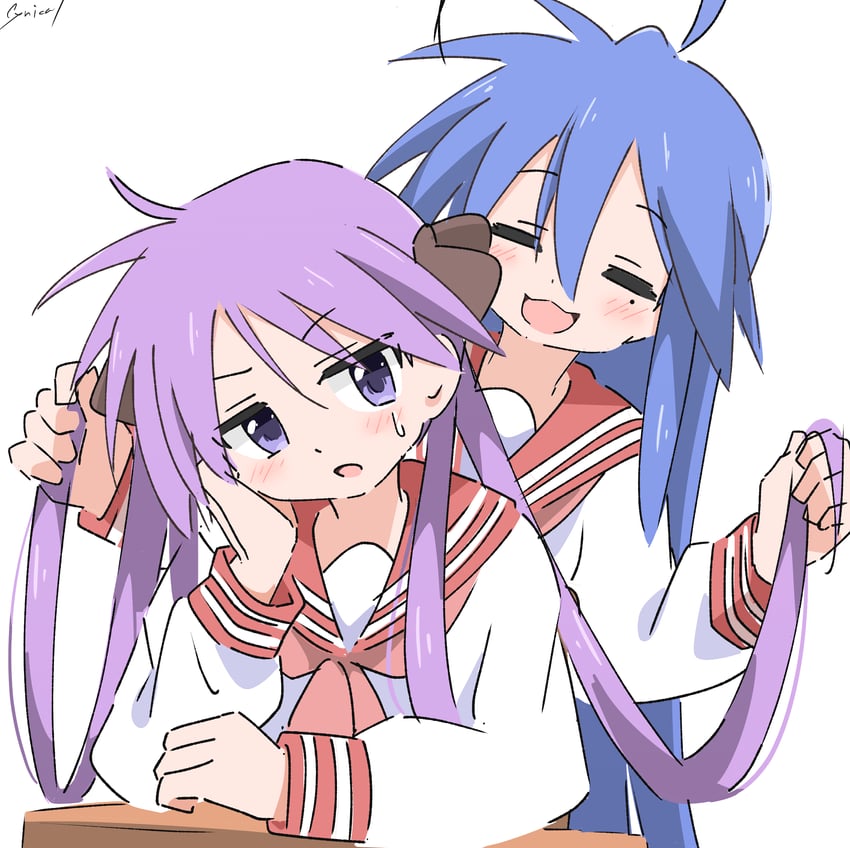 hiiragi kagami and izumi konata (lucky star) drawn by cynical_(llcbluckg_c004)