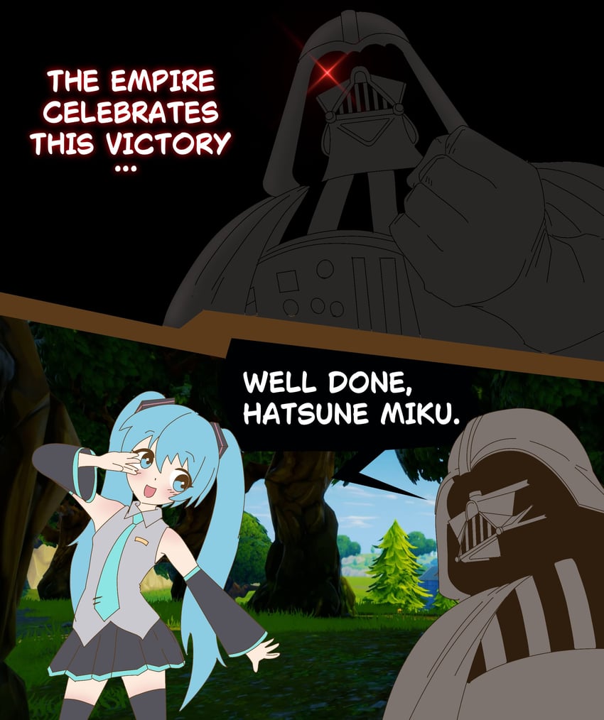 hatsune miku and darth vader (vocaloid and 2 more) drawn by jongcitoo
