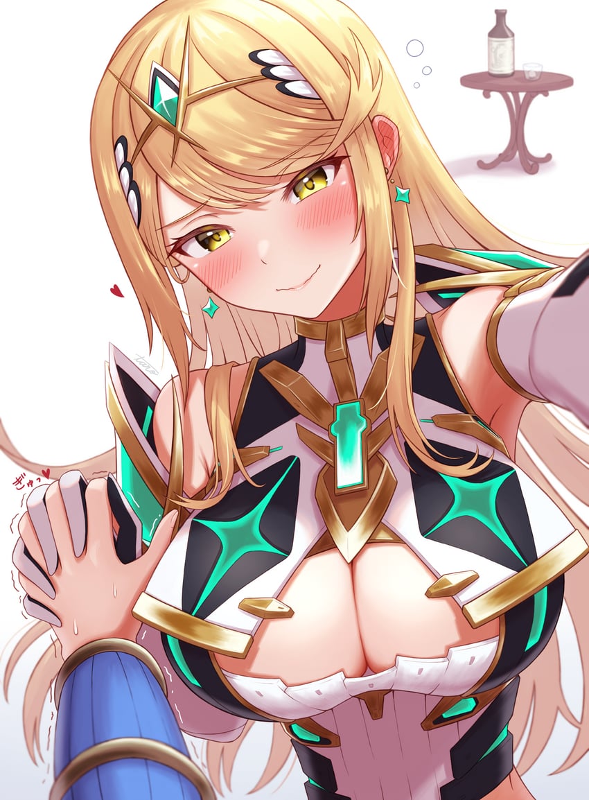 mythra and rex (xenoblade chronicles and 1 more) drawn by taro_(peach_taro51)