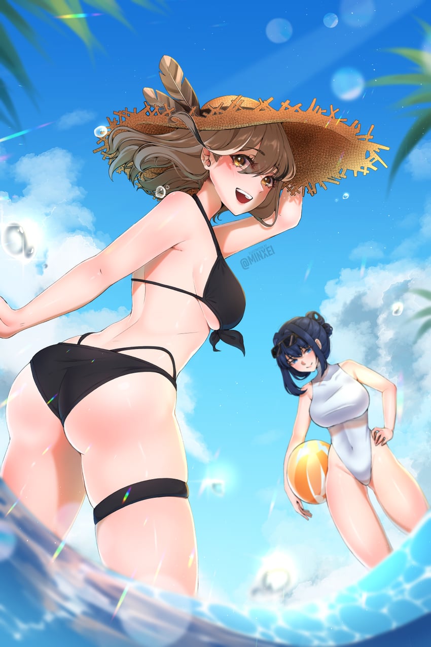 ouro kronii and nanashi mumei (hololive and 1 more) drawn by minxei