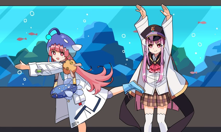 kunimi tama and mizuhara aina (lycoris recoil and 1 more) drawn by niboshi_917