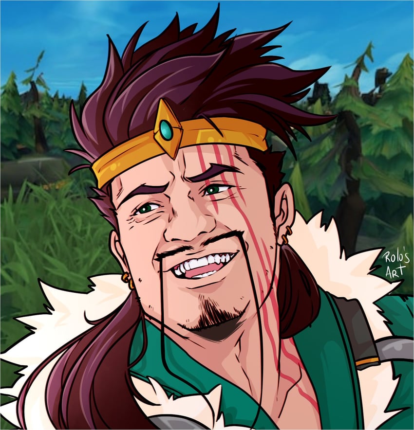 draven and pedro pascal (league of legends and 1 more) drawn by rolo's_art