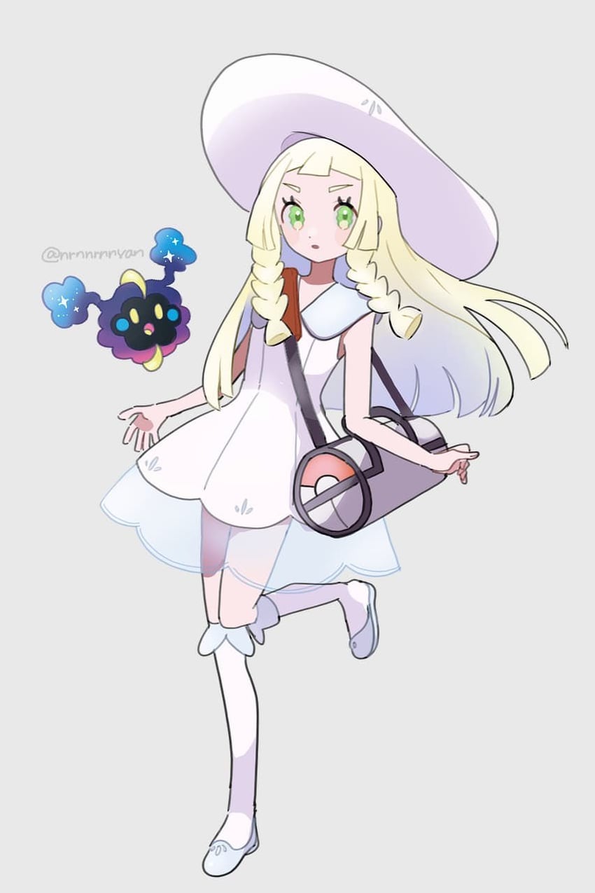 lillie and cosmog (pokemon and 1 more) drawn by eneko_(olavcnkrpucl16a)
