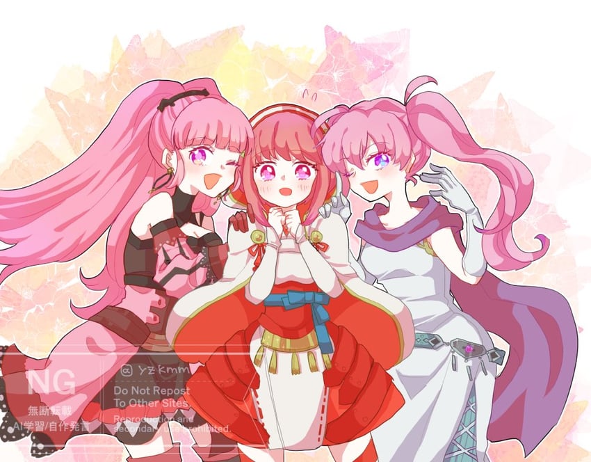 hilda valentine goneril, sakura, and serra (fire emblem and 3 more) drawn by yzkmm