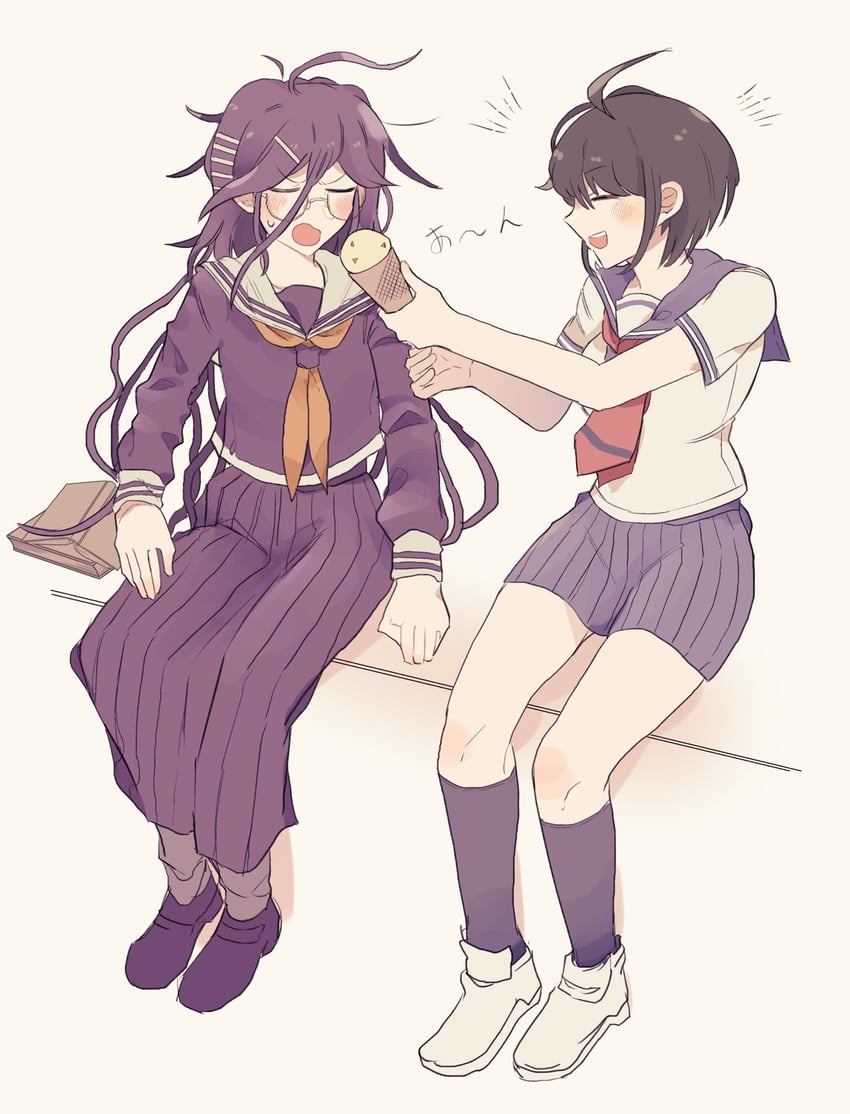 fukawa toko and naegi komaru (danganronpa and 1 more) drawn by uru...
