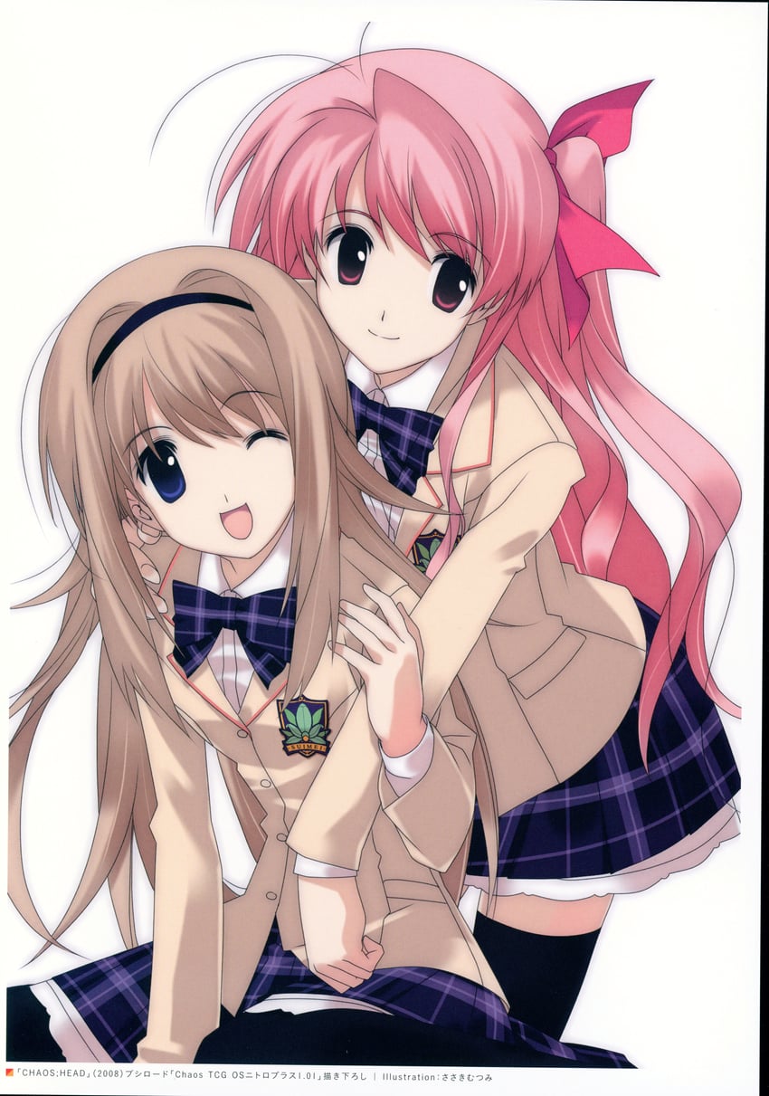 sakihata rimi and nishijou nanami (chaos;head) drawn by sasaki_mutsumi