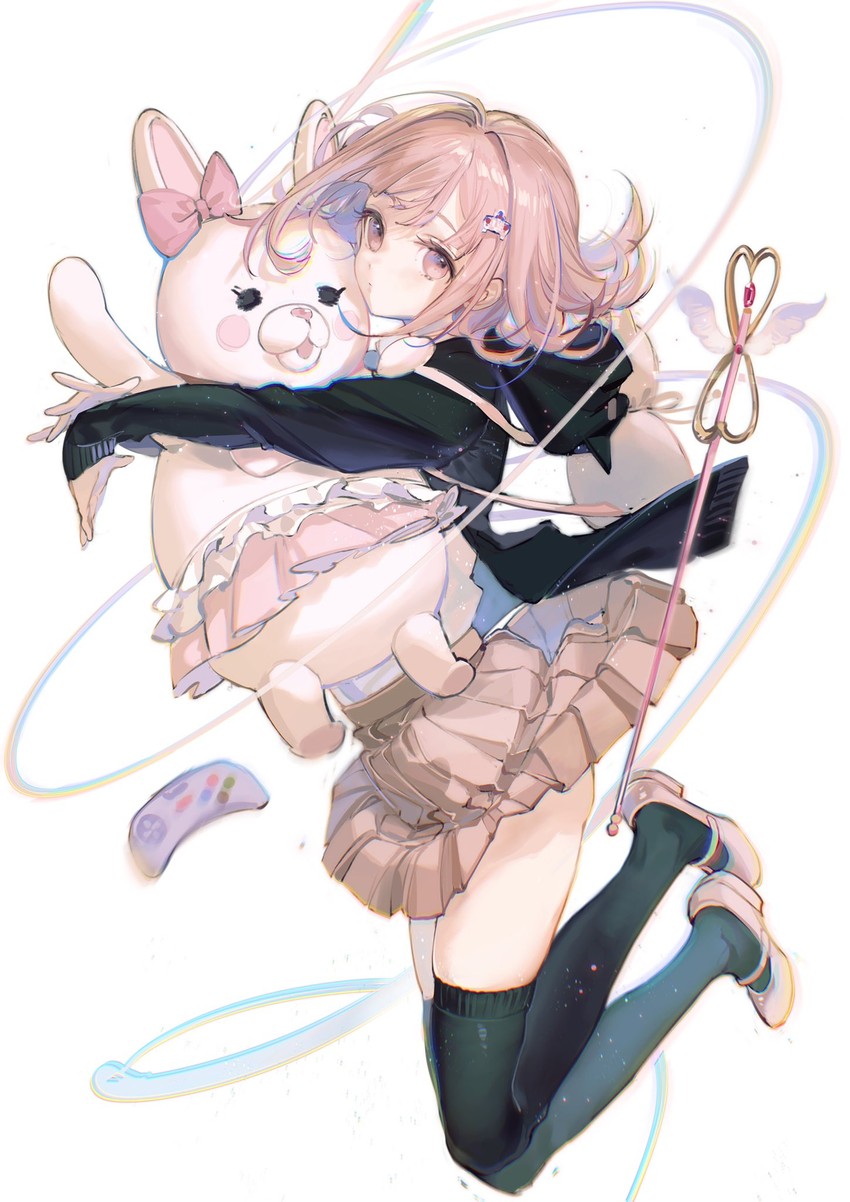 nanami chiaki and usami (danganronpa and 2 more) drawn by rumoon
