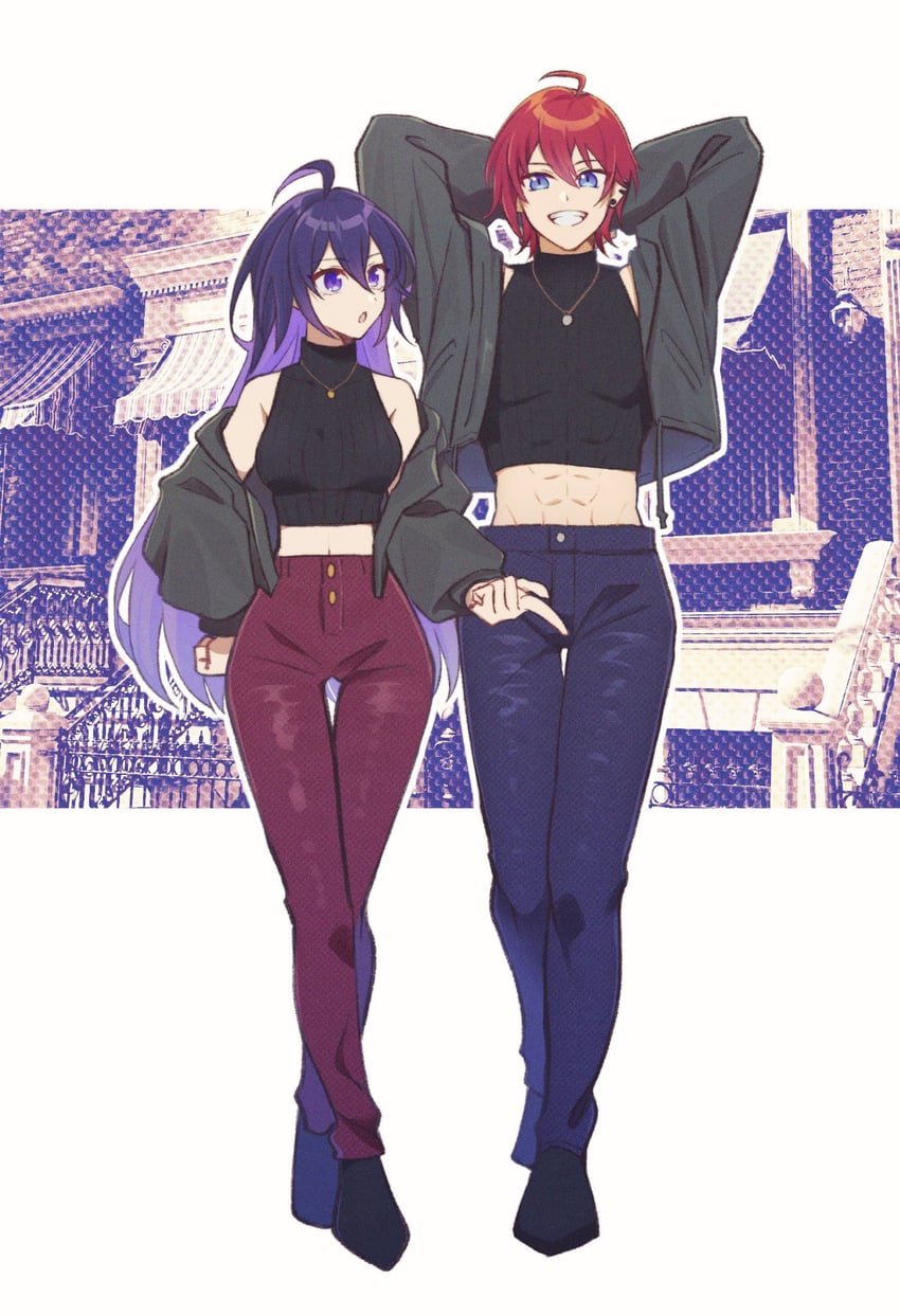 seele and luka (honkai and 1 more) drawn by rei91322