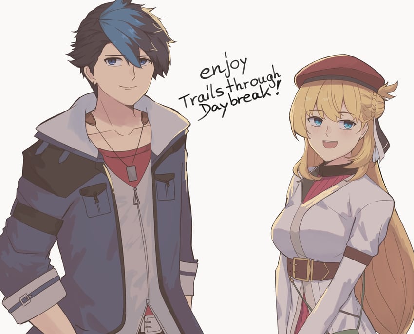 agnes claudel and van arkride (eiyuu densetsu and 2 more) drawn by not_sauce