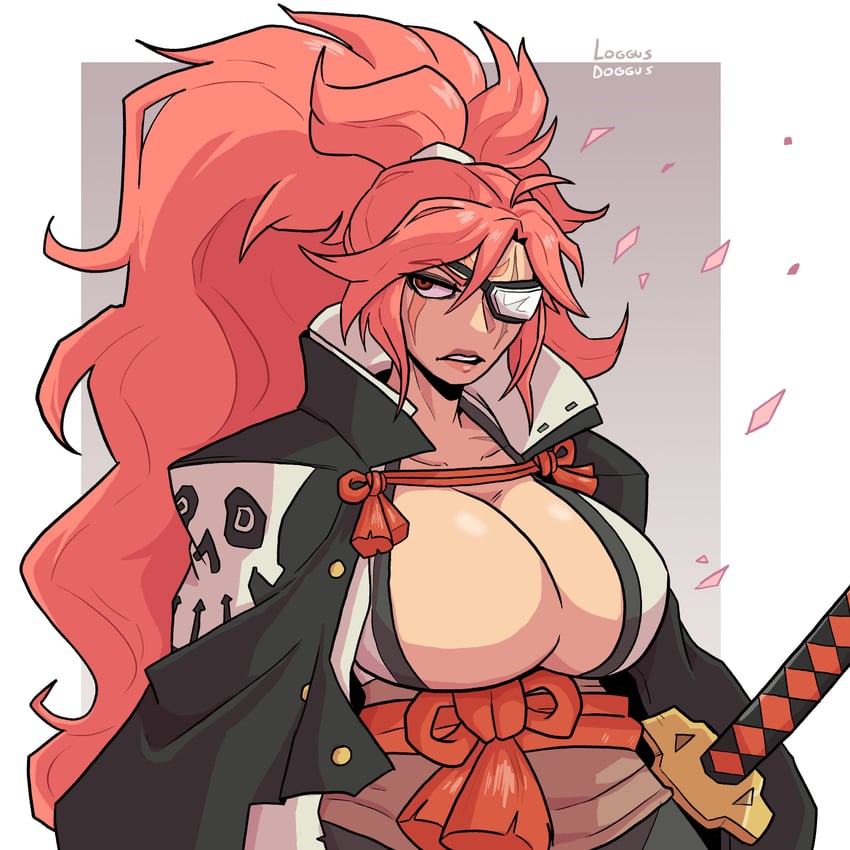 baiken (guilty gear and 1 more) drawn by log_dog