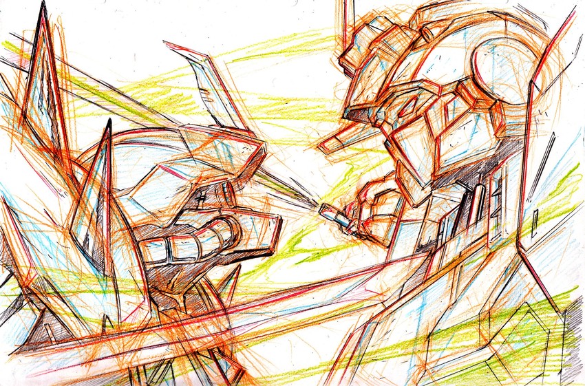 efreet nacht, g-line light armor, and g-line (gundam and 1 more) drawn by kumichou_(ef65-1118-ef81-95)
