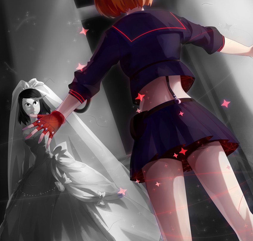 matoi ryuuko, senketsu, and mankanshoku mako (kill la kill) drawn by qq