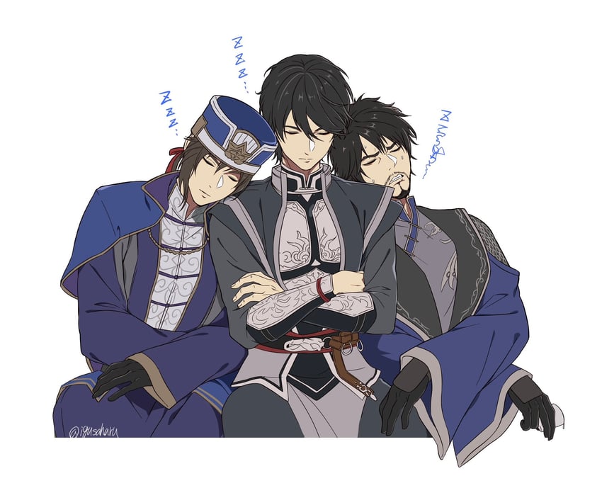 ziluan, xun yu, and xun you (shin sangoku musou and 1 more) drawn by igusaharu