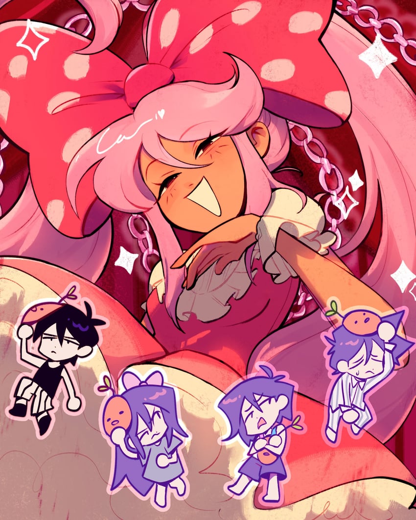 omori, aubrey, kel, hero, and sweetheart (omori) drawn by darmicy