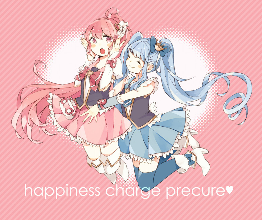 shirayuki hime, aino megumi, cure lovely, and cure princess (precure and 1 more) drawn by natsuno227