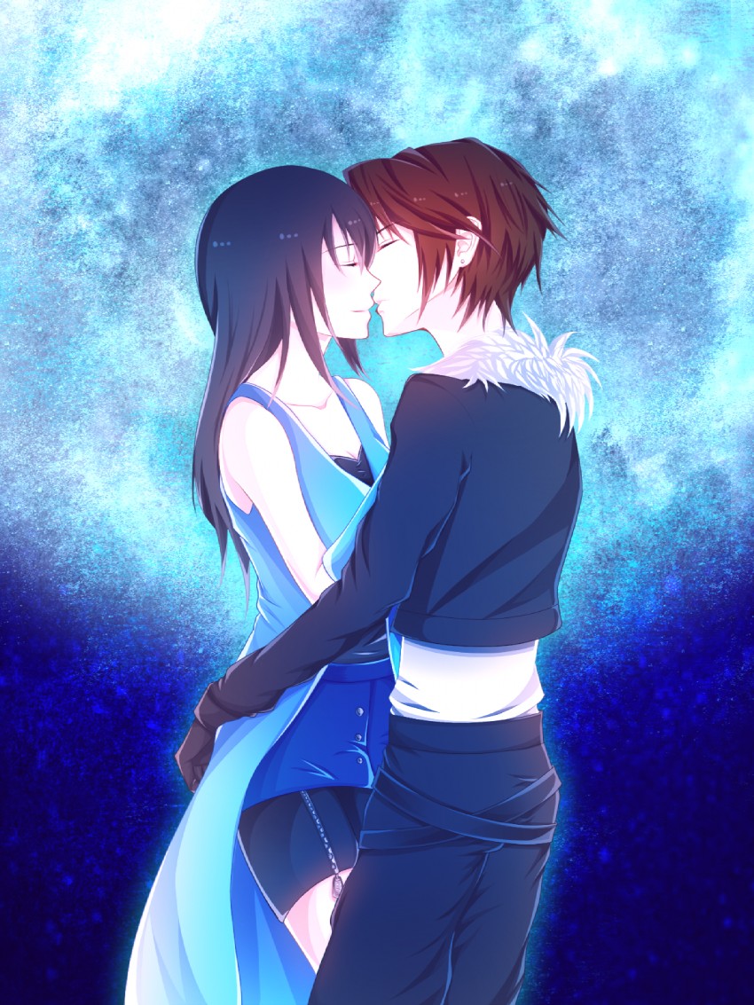squall leonhart and rinoa heartilly (final fantasy and 1 more) drawn by heki_kiri