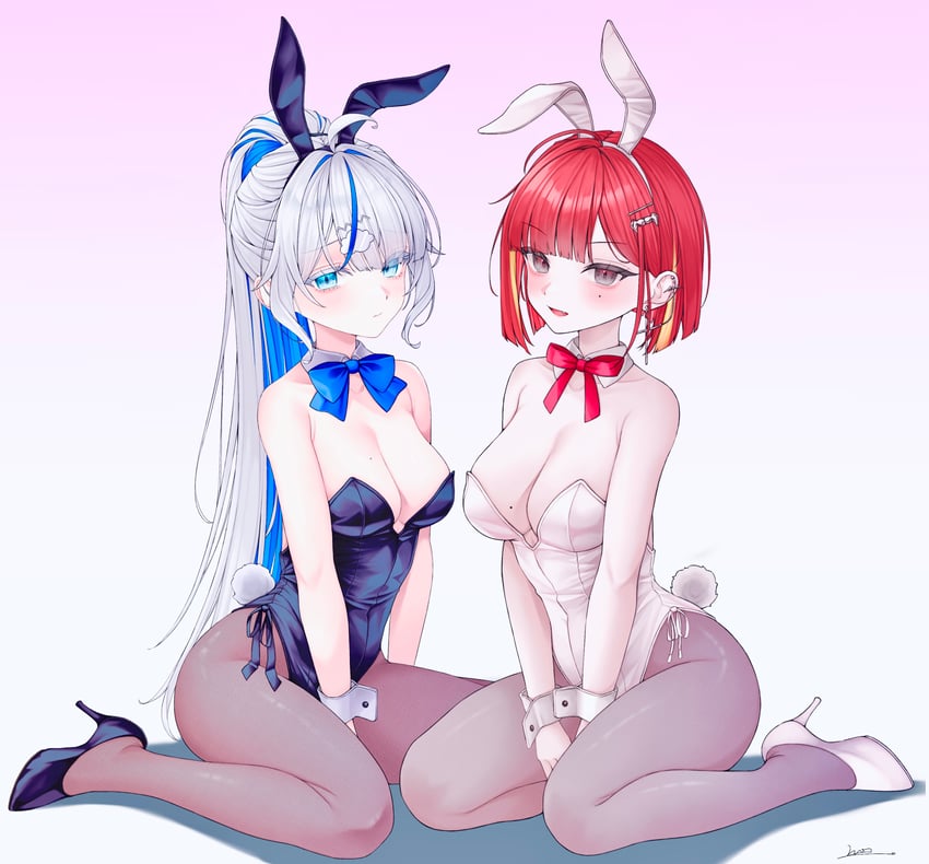 akane lize and aokumo rin (stellive) drawn by vini_(frisco)