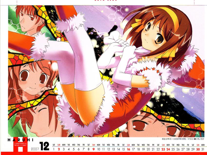 suzumiya haruhi, nagato yuki, asahina mikuru, kyon, and koizumi itsuki (suzumiya haruhi no yuuutsu) drawn by tsugano_gaku