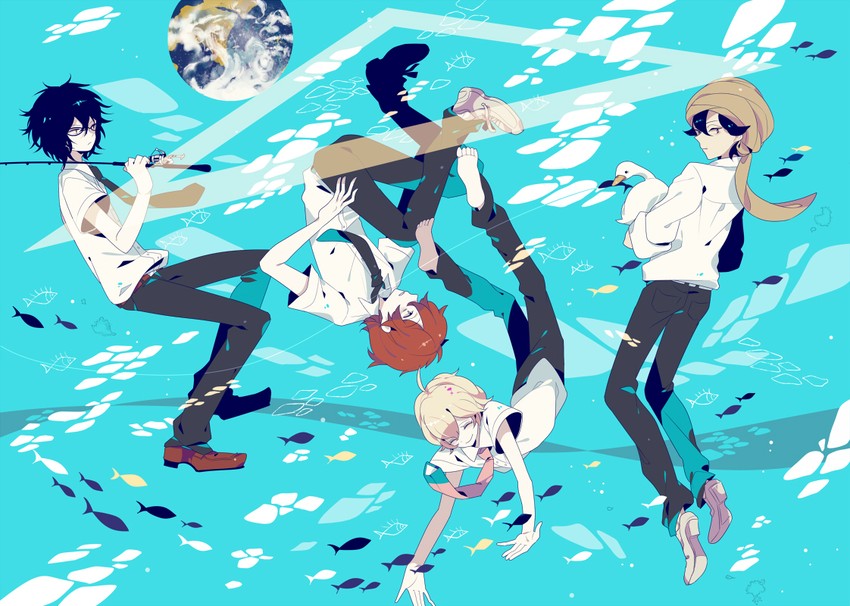 haru, sanada yuki, usami natsuki, akira agarkar yamada, and tapioka (tsuritama) drawn by shikimi_(yurakuru)