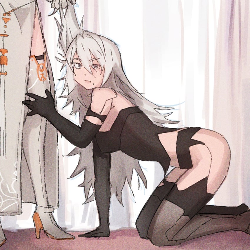 a2, commander, and sabrina carpenter (nier and 2 more) drawn by adriftcarp