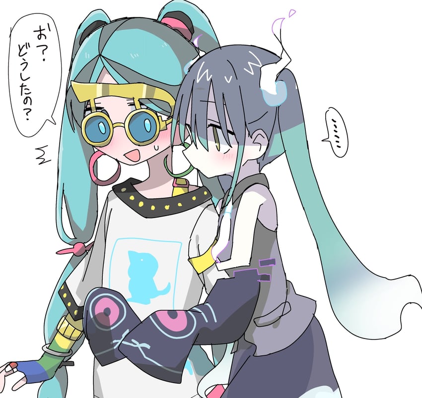 hatsune miku, ghost miku, and normal miku (pokemon and 2 more) drawn by sameno_(dona2oisii)