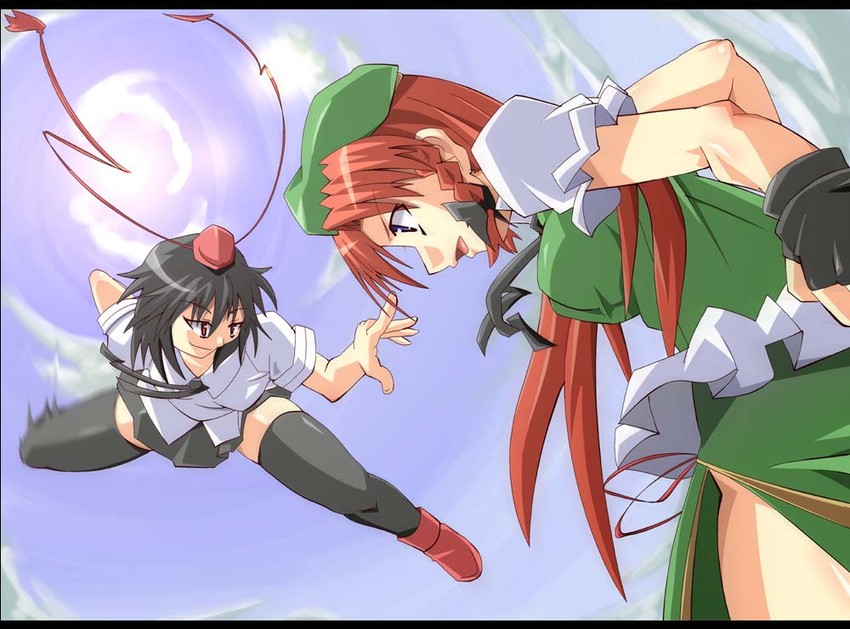 shameimaru aya and hong meiling (touhou) drawn by shin'ya_(nanp)