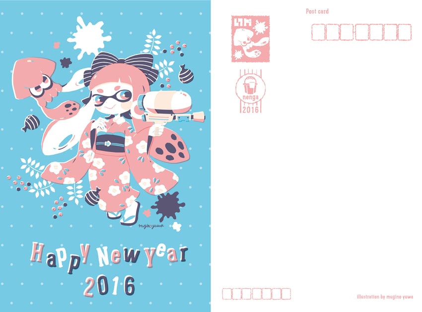 inkling player character and inkling girl (splatoon and 1 more) drawn by manami_(uovoegg)