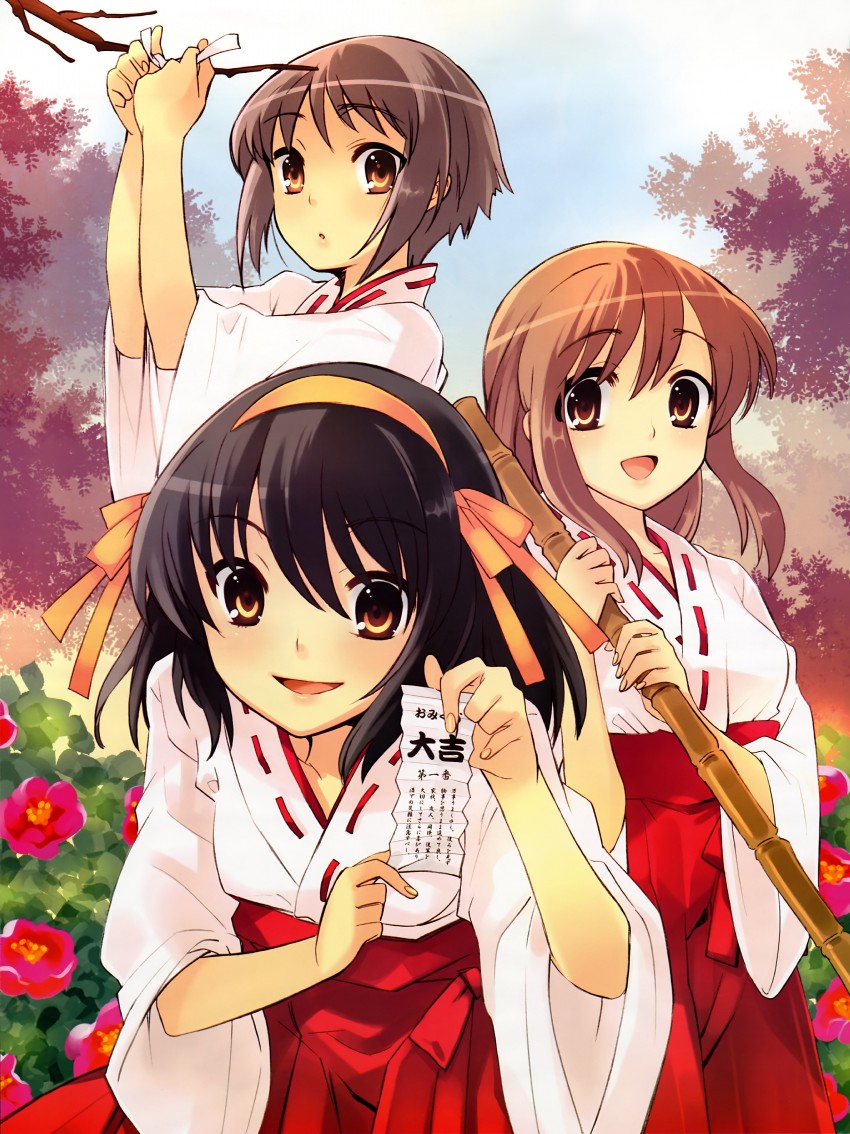 suzumiya haruhi, nagato yuki, and asahina mikuru (suzumiya haruhi no yuuutsu) drawn by ito_noizi