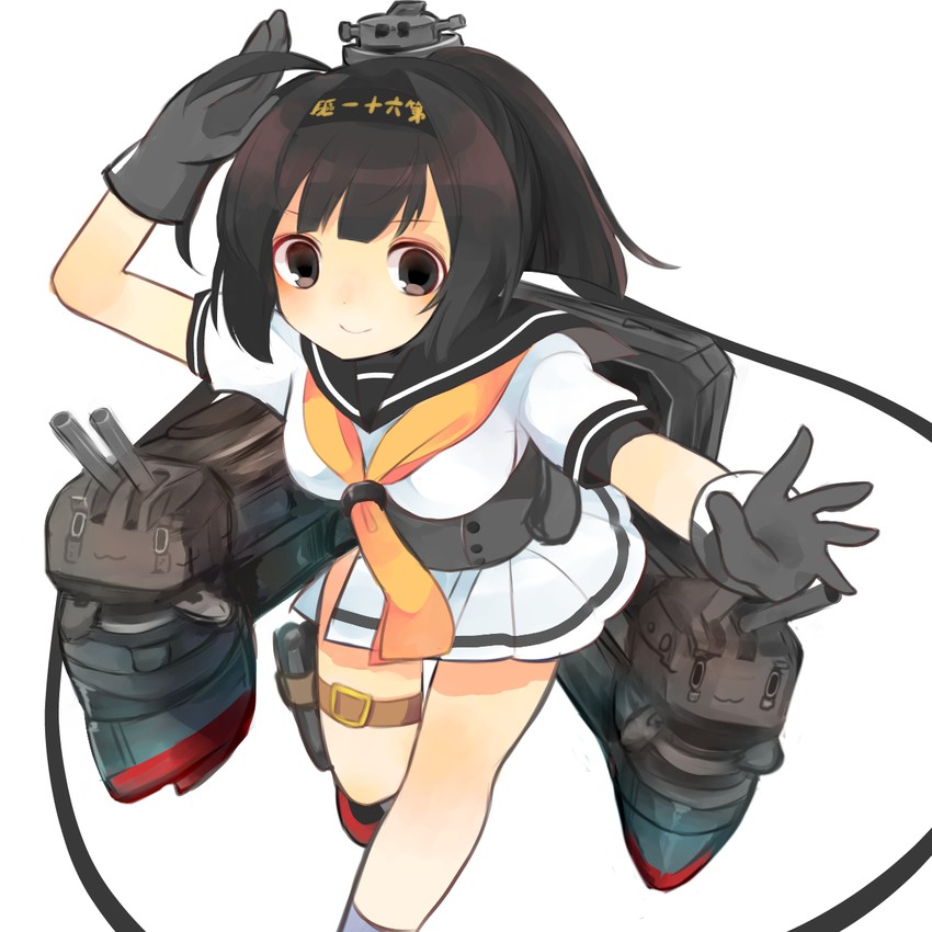 akizuki and chou-10cm-hou-chan (kantai collection) drawn by shapeson