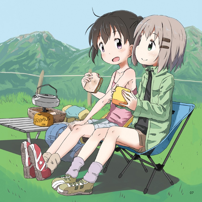 yukimura aoi and kuraue hinata (yama no susume) drawn by ashida_ichirou