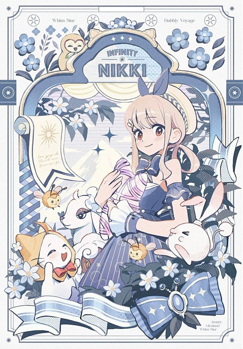 nikki, momo, bubbly voyage, blushbunny, foodie bee, and 3 more (nikki and 1 more) drawn by poro_(apom6n)