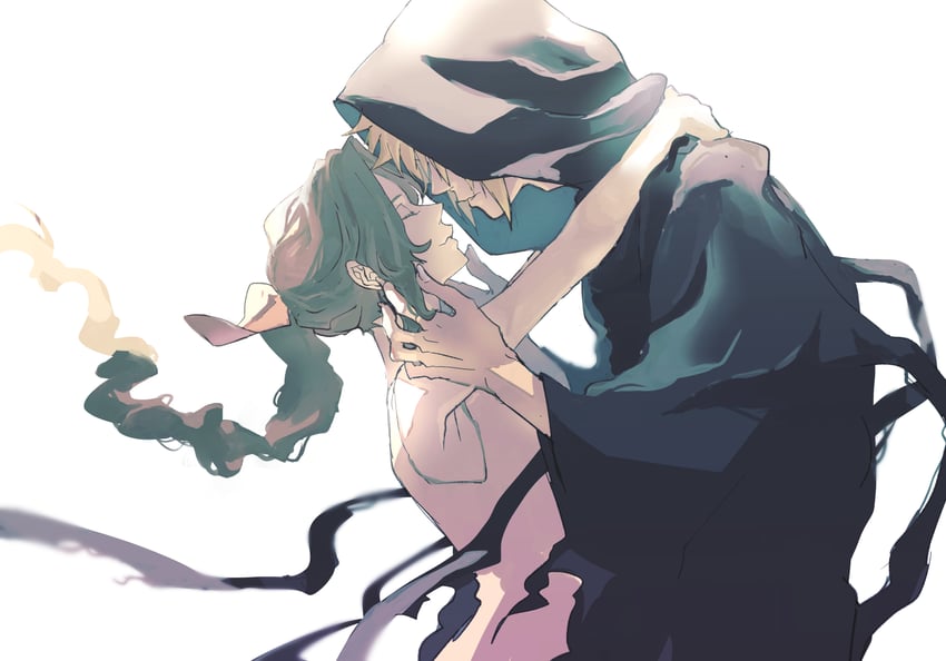 cloud strife and aerith gainsborough (final fantasy and 3 more) drawn by demi_co