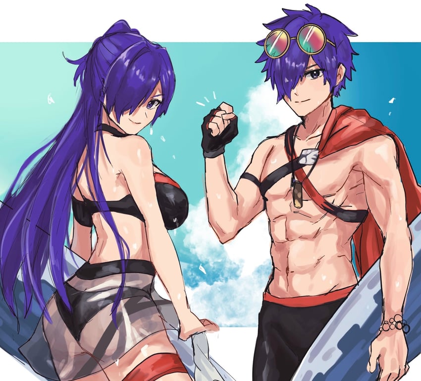female shez and male shez (fire emblem and 3 more) drawn by leon0630claude
