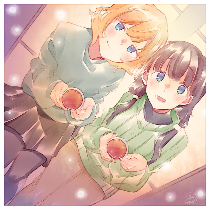 kirima syaro and ujimatsu chiya (gochuumon wa usagi desu ka?) drawn by hetareeji