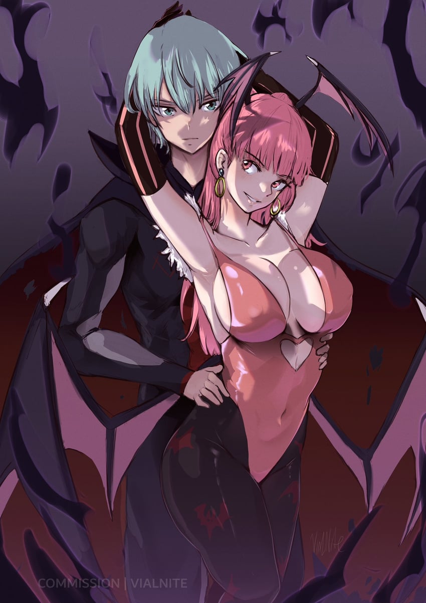 morrigan aensland, hilda valentine goneril, and male byleth (fire emblem and 2 more) drawn by vialnite