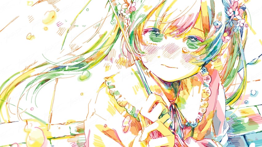 hatsune miku (vocaloid and 1 more) drawn by watanabe_tomari