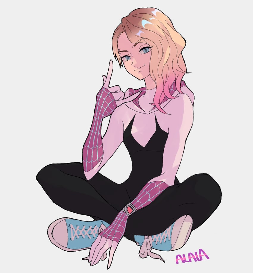 spider-gwen and gwen stacy (marvel and 4 more) drawn by sushi_pizza_rrr