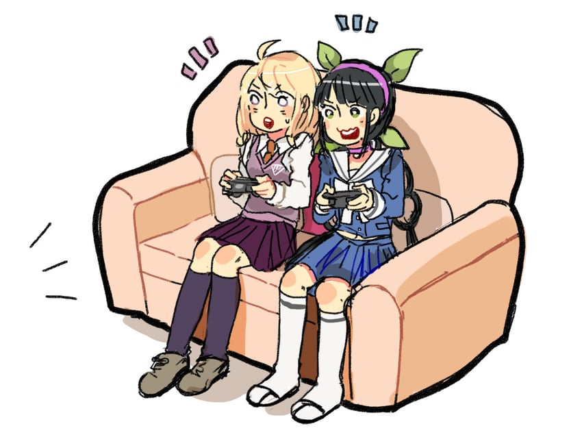akamatsu kaede and chabashira tenko (danganronpa and 1 more) drawn by fettuchi