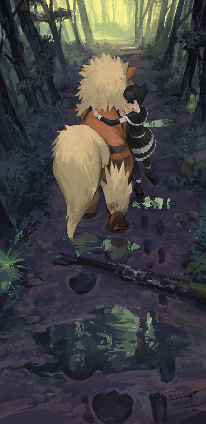 arcanine, budew, starly, and marley (pokemon and 1 more) drawn by mossan351