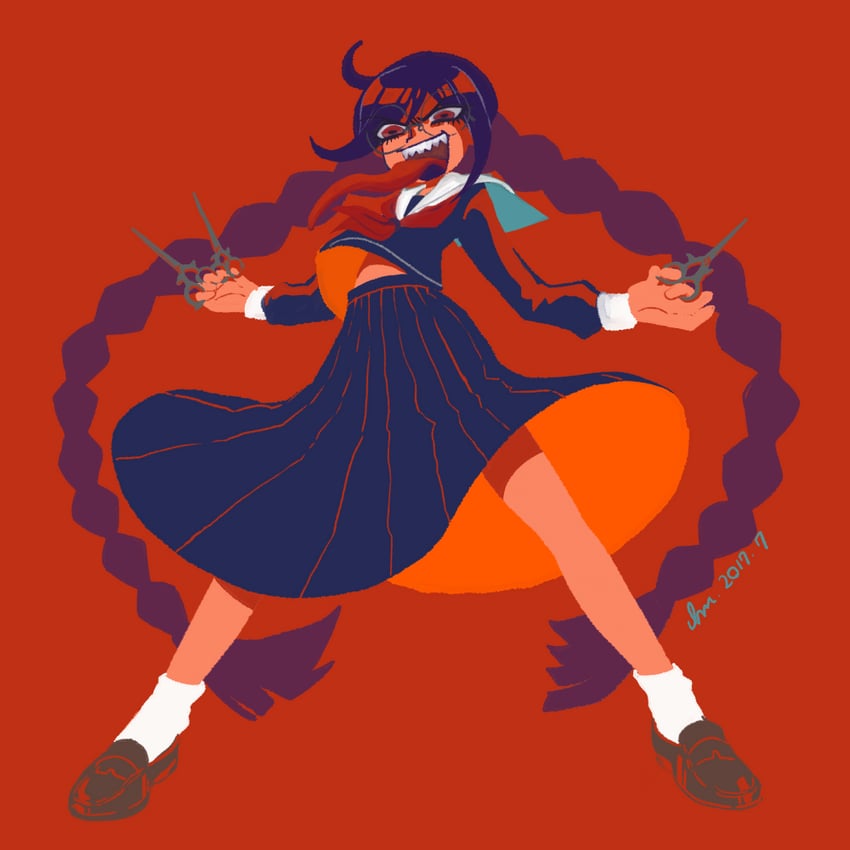 fukawa toko and genocider shou (danganronpa and 1 more) drawn by bananako