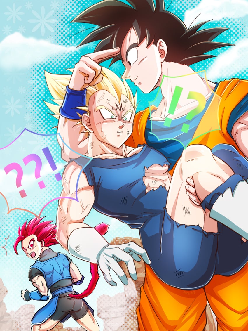 son goku, vegeta, majin vegeta, and shallot (dragon ball and 3 more) drawn by fuoore_(fore0042)