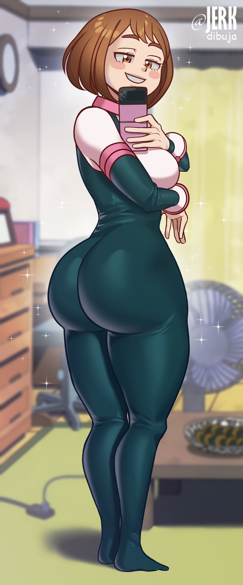 uraraka ochaco (boku no hero academia) drawn by apervertguy