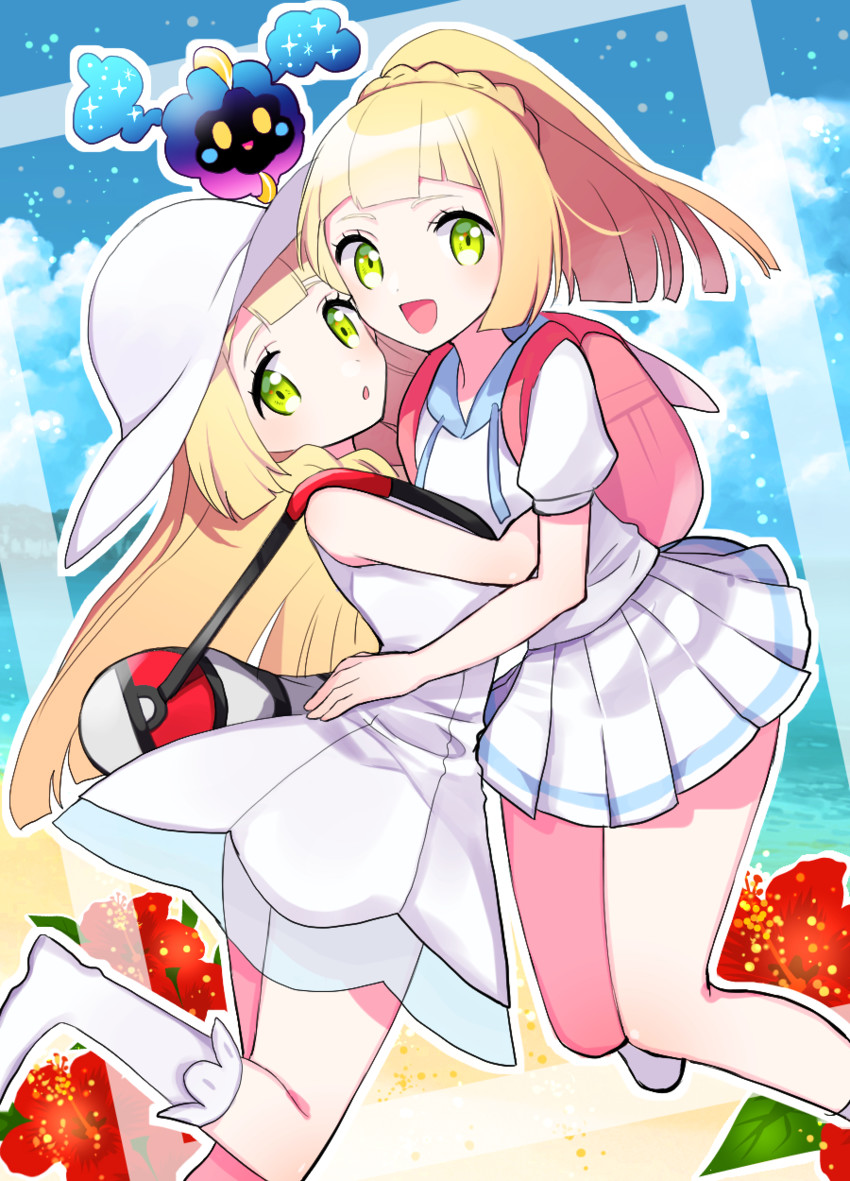 lillie and cosmog (pokemon and 1 more) drawn by mosu2
