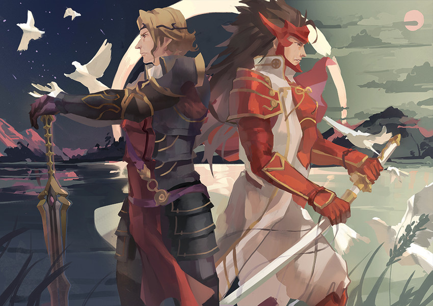 xander and ryoma (fire emblem and 1 more) drawn by moekki