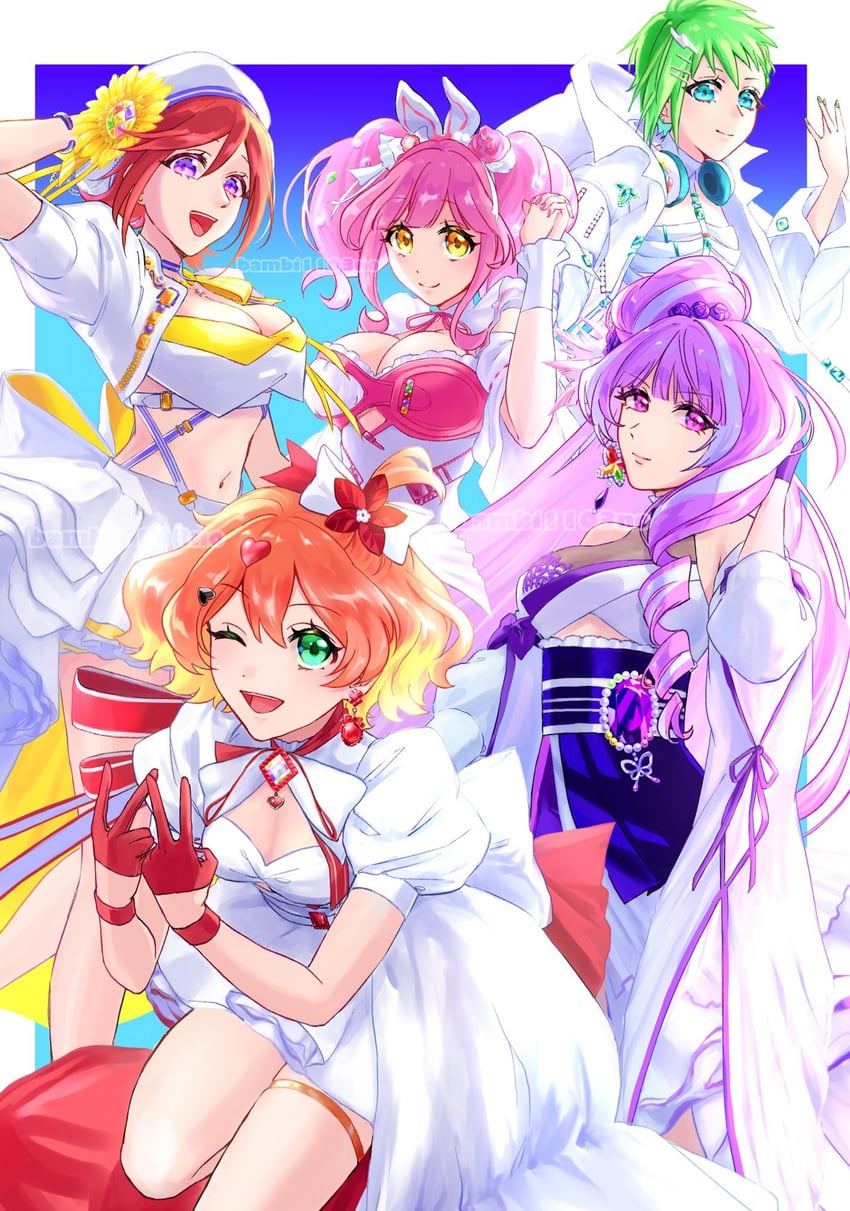 mikumo guynemer, freyja wion, kaname buccaneer, makina nakajima, and reina prowler (macross and 2 more) drawn by anno_(bambi1103no)