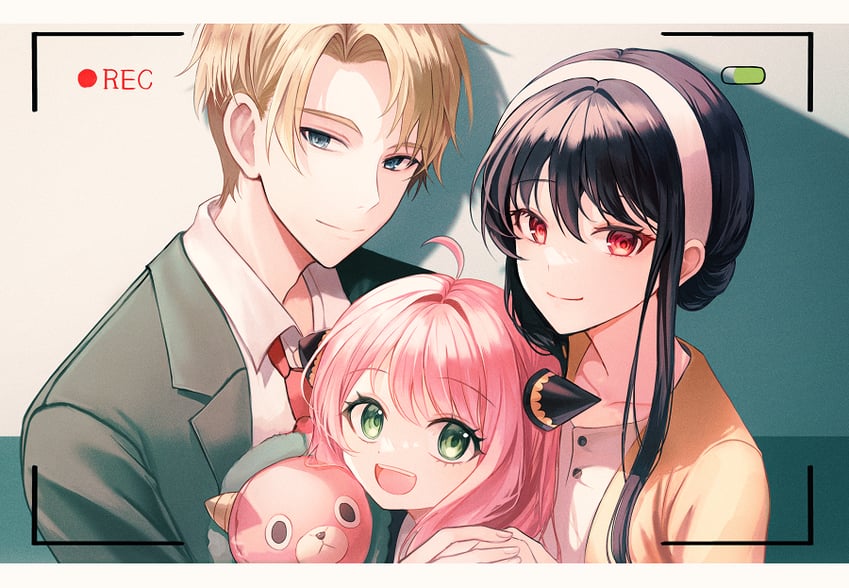 yor briar, anya, twilight, and director chimera (spy x family) drawn by 723/nanahumi