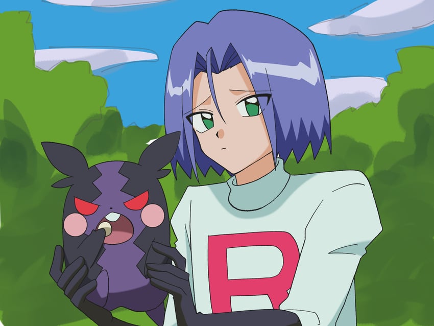 morpeko and james (pokemon and 1 more) drawn by yuzutan_(zvhc3728)