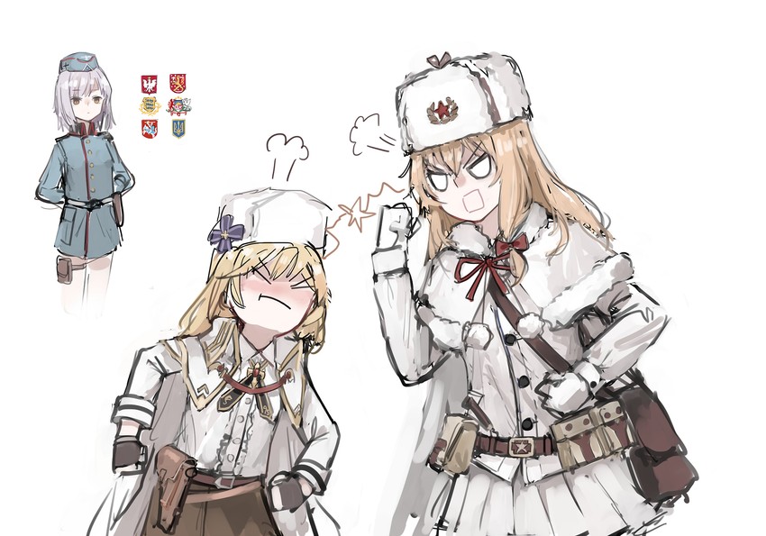nagant revolver, mosin-nagant, and p08 (girls' frontline) drawn by rampart1028